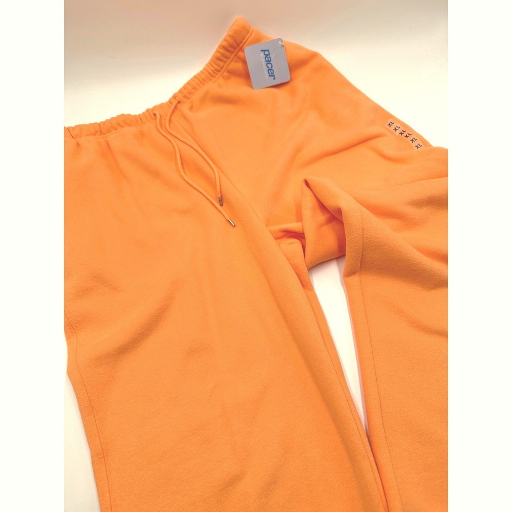 Pacer Sweatpants Women XL Orange NWT Fleece Wide Leg Drawstring Lounge Joggers